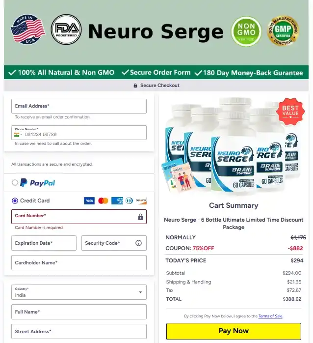 Neuro Serge Neuro Serge Order Page